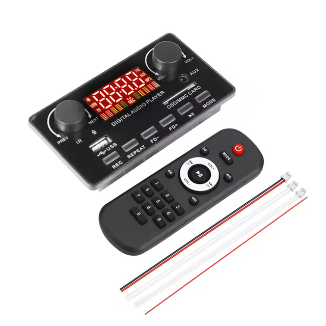 Reliable-2X40W Amplifier Bluetooth 5.0 MP3 Player WAV Decoder Board 12V Car FM Radio Module Support TF USB AUX Handsfree(A)
