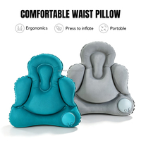 Coussin de soutien lombaire gonflable Joyee portable floqué à gonflage rapide, coussin de dos gonflable, coussin de soutien lombaire gonflable pour les voyages