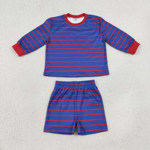 Nouveaux vêtements de yoga pour enfants, vêtements actifs pour bébés filles, ensemble chemise à manches longues à rayures et short - Product Image 6