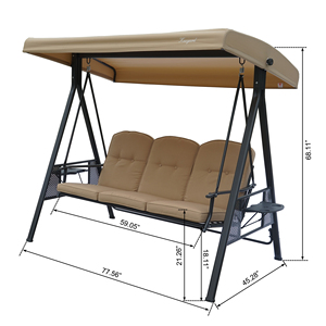 Tslin Hoge Kwaliteit Hangende Schommel Stoel Met Kussen Ijzeren Stand Tuin Patio Park Hotel Home Gebruik Buitenshuis - Product Image 4