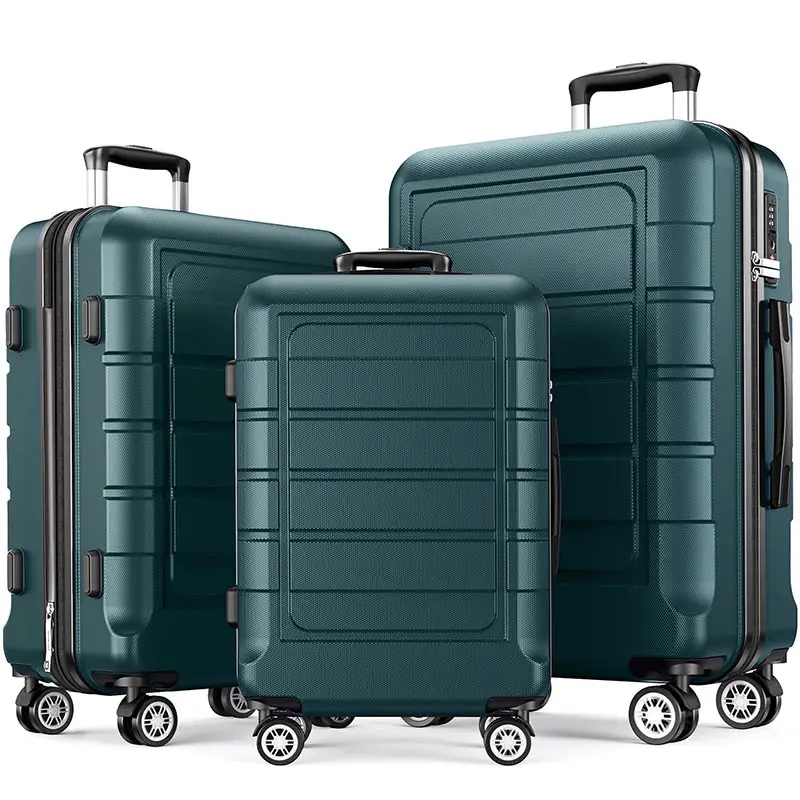 Hochwertige 3-teilige Koffer-Reisetasche mit großer Kapazität Leichtes, erweiterbares ABS-Gepäck taschen set
