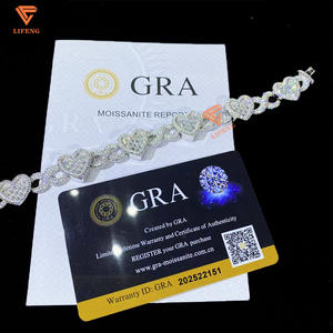 Fine Jewelry Damen Herren Armband Hochwertige 14mm 925 Sterling Silber VVS Moissan ite Diamond Infinity <span class=keywords><strong>Love</strong></span> Heart Link Armband - Product Image 5