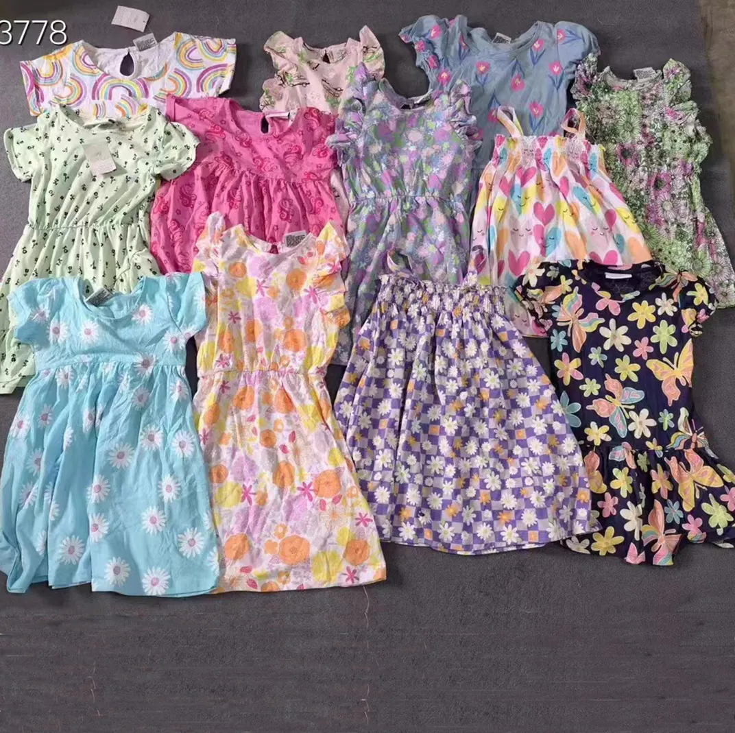Overruns-ropa de marca para niña pequeña, vestido de verano con estampado Floral, informal