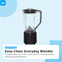 Broyeur à glace 1,5 L, robuste, grande capacité, mélangeur de table multifonctionnel à vitesse variable en plastique pour usage domestique