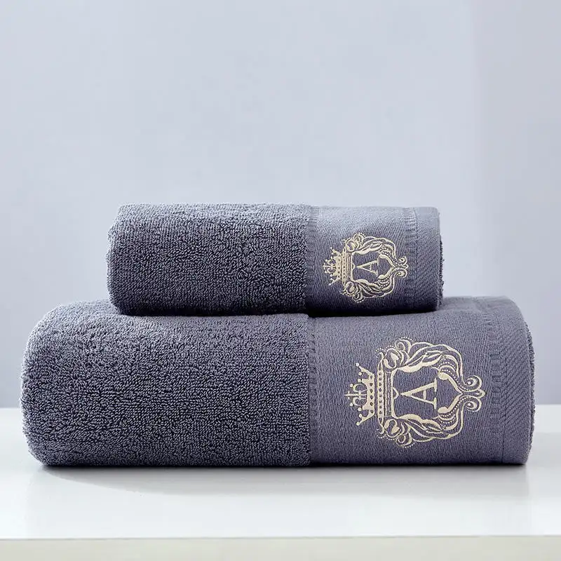 Customized Embroidered Logo Towels Luxury Hand Face White Hotel Towel 100% Cotton Hotel Bath Towel