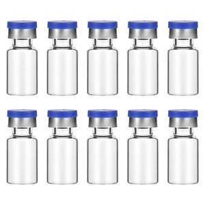 Flacons en verre vides personnalisés avec logo couleur imprimé, bouteilles pharmaceutiques stériles avec bouchon en caoutchouc pour sérum de soin et médicaments - Product Image 1