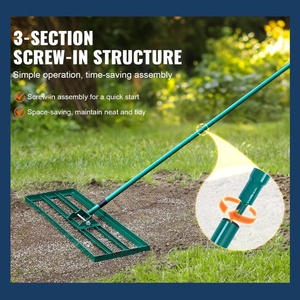 Cỏ ngang cào ngang Công cụ bãi cỏ nặng cấp mét sân ngang cào thiết lập phù hợp cho khu vườn màu xanh lá cây - Product Image 3