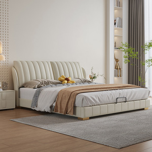 Modern Tufted Fabric <b>Bed</b> 1.8M Double <b>Bed</b> Bedroom Master <b>Bed</b> High Box <b>Storage</b> <b>Bed</b> - Product Image 3