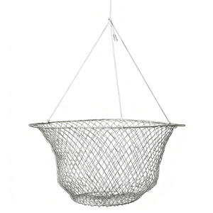 Filet de pêche pliable portable en acier inoxydable pour crabe homard et piège à écrevisses - Product Image 1