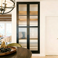 Porte intérieure en verre à double panneau, design populaire, service OEM, porte battante intérieure en verre Low-E, best-seller