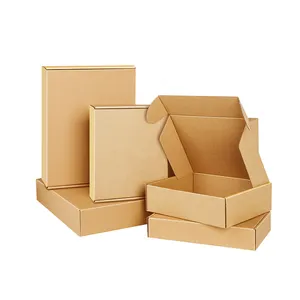 사용자 정의 디자인 선물 크래프트 종이 판지 포장 우편 다크 브라운 우편물 골판지 배송 상자