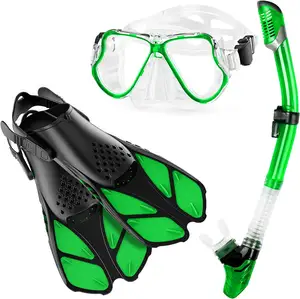 Cheap Anti Fog Scuba Diving Mask Fins Flippers Snorkel Set com Vista Panorâmica Snorkeling Gear para Adultos Crianças