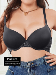 Proveedor Mayorista de Sujetadores para Mujer, Tallas Grandes, Cierre Trasero, Diseño de Encaje Francés, Lencería, Sujetadores Push-Up que Realzan la Figura, Amigables con la Piel - Product Image 5