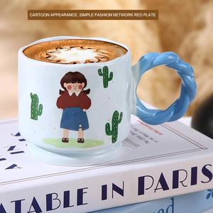 Copo cerâmico de alto valor Internet celebridade cartoon home office caneca <span class=keywords><strong>cute</strong></span> girl copo café lembrança - Product Image 2