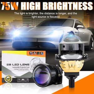 Lentes de Proyector Bi-LED de 3 Pulgadas en Oferta, E8 70W 12V, Faros Delanteros Bi-LED de Aluminio con Luz Alta y Baja para Autos Universales - Product Image 3