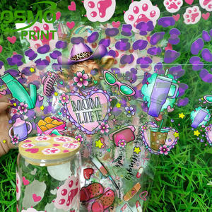 Osmo Juego de pegatinas de transferencia UV DTF de doble cara de 16oz con motivos de signos del zodíaco y patrón de enanos para tapas de vasos Libbey Glass Can Tumbler - Product Image 6