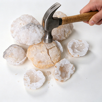 Geoda de Ágata de Cristal Natural, Geoda de Cuarzo Transparente en Bruto, Espécimen de Drusa, Clúster de Ágata Curativa para Colección
