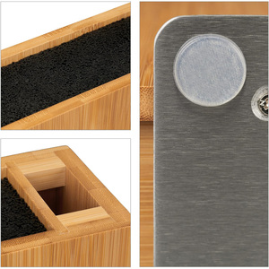 Bloc porte-<span class=keywords><strong>couteau</strong></span> <span class=keywords><strong>universel</strong></span> en bambou personnalisé en usine avec insert à poils pour la cuisine - Product Image 4