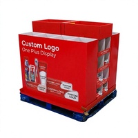 Étagères de présentation de magasin de détail à 3 niveaux, durables, personnalisées, en carton ondulé, pour la publicité, sur pied