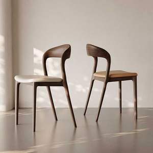 Silla de Comedor Moderna de Madera con Respaldo de Estilo Simple para Cafetería, Hogar, Restaurante, Apartamento - Product Image 5