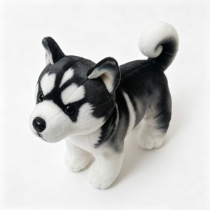 Peluche de husky personalizado, peluche de husky siberiano, peluche de perro husky, peluche realista de cachorro husky, husky blanco y negro - Product Image 1