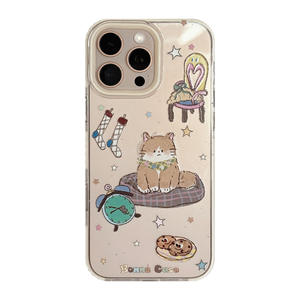 Cartoon Cat Painting Anti-caduta TPU custodia per telefono cellulare per <span class=keywords><strong>iPhone</strong></span> 15 16Pro Max 14 13 aspirazione magnetica 11Pro elettroplica epossidica - Product Image 5