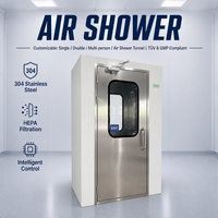 Douche d'air pour salle blanche en acier inoxydable SUS304 avec filtre HEPA H14 et système d'entrée automatique à double porte pour usine industrielle