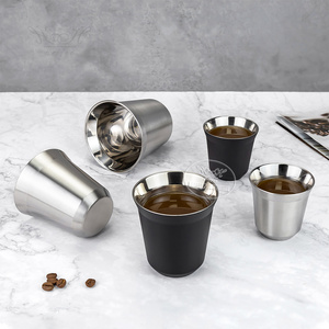 Vente en gros de verre à liqueur Espresso <span class=keywords><strong>Barista</strong></span> 80/160/240ml gobelet à <span class=keywords><strong>double</strong></span> <span class=keywords><strong>paroi</strong></span> en acier inoxydable <span class=keywords><strong>tasse</strong></span> à café pour cappuccino latte - Product Image 6