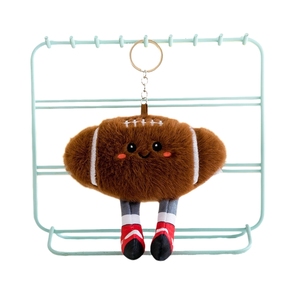 Portachiavi Classico in Peluche a Forma di Pallone da Calcio Bianco e Nero, con Faccina Sorridente Minimalista e Gambe Nere con Sneaker, Ideale per Partite di Calcio e Regalo per Fan Club - Product Image 2