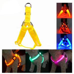 Rts rompi anjing harnes hewan peliharaan tali dada poliester padat lampu LED isi ulang USB harnes bersinar anjing - Product Image 1