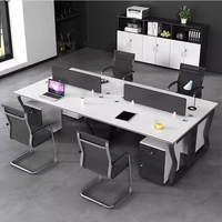 Poste de travail de bureau moderne directement de l'usine, bureau en forme de I avec tiroirs, poste de travail modulaire pour bureau à domicile et espaces de travail commerciaux