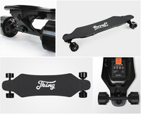 Skateboard électrique, moteur à double moyeu, esk8 longboard, 450W x 2, batterie de 7,5 ah, vitesse de pointe de 35 km/h, autonomie de 30km