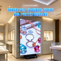 Affiche LED d'intérieur P1.86 P2 P2.5, écran LED pliable à 3 côtés, écran LED pliable pour magasin de bijoux