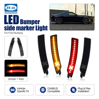 Feux latéraux de pare-chocs à LED X Style avec lentille fumée pour Ford Mustang S650 Gen7 2024 et modèles ultérieurs, ambre avant, rouge arrière, 4 pièces