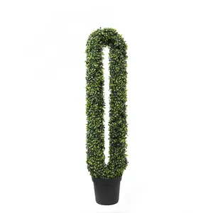 공장 도매 홈 장식 링 형 가짜 topiary 트리 정원 장식품 플라스틱 식물 인공 topiary 트리 장식 트리