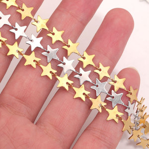 Cadena de Acero Inoxidable con Baño de Oro PVD y Estrella de Cinco Puntas para Collares, Pulseras, Tobilleras y Accesorios de Joyería Hechos a Mano - Product Image 2