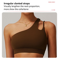 XW-BWX6425-2 Soutien-gorge de yoga rembourré asymétrique pour femme, grande taille, dos nu, coloré, pour fitness et entraînement