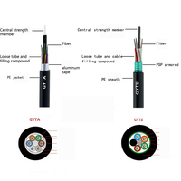 Câble à fibre optique blindé souterrain extérieur Corning 2700N HDPE 12, 24, 48, 96, 144 fibres, GYTS 6, 8 fibres, 2KM, 3KM, 4KM - Prix