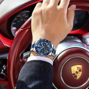 <span class=keywords><strong>Reloj</strong></span> de Pulsera Luminoso Impermeable Poedagar 697 para Hombre, Correa de Acero Inoxidable, Cronógrafo, <span class=keywords><strong>Reloj</strong></span> de Cuarzo - Product Image 6