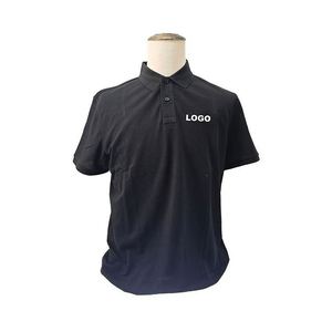 Chemises polo de golf pour hommes, décontractées, en coton noir, de haute qualité, personnalisées, à manches courtes, avec broderie, design promotionnel - Product Image 1