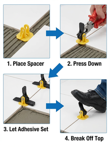Système de nivellement de carreaux en plastique réutilisable, système T-Lock, étanche, durable, pour salle de bain, cuisine, sol, mur, clips de nivellement de carreaux - Product Image 5