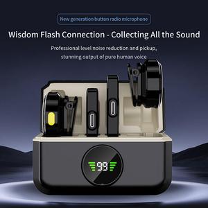 Q8 Microphone Lavalier sans fil Mini Microphone d'enregistrement Audio vidéo à réduction de bruit Portable pour téléphone <span class=keywords><strong>avec</strong></span> boîtier de charge - Product Image 3