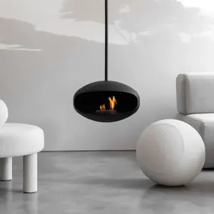 Modern Indoor Smokeless Living Room Floor Bioethanol Alcohol Fireplace Ceiling Hanging Ethanol Decorative Fireplaces