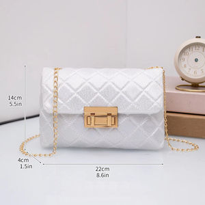 Sac à bandoulière de voyage en PU imperméable grande capacité pour femme, avec chaîne, simple et élégant, collection automne - Product Image 1