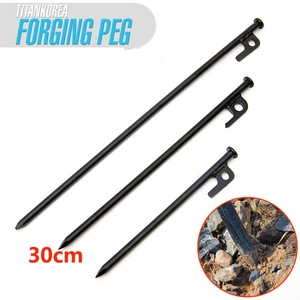 Heavy Duty Tent Pegs High Strength <b>Iron</b> & Steel 20cm/30cm/40cm <b>8</b>-10mm Diameter for Hiking Trekking Camping Outdoor Use - Product Image 2