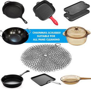 ONEEKK Nettoyant pour jantes de voiture en acier inoxydable et fonte, lot de 2 brosses à mailles métalliques et grattoirs (7 pouces et 5 pouces ronds) - Product Image 2