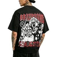T-shirt oversize à motif étoile et lettres gothiques, épaules tombantes, décontracté, mode streetwear pour homme, t-shirt graphique oversize