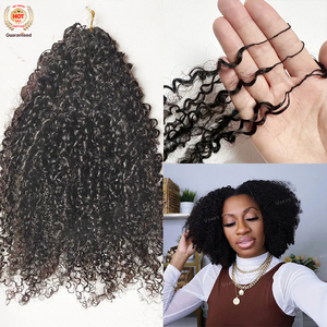 Crochet tóc con người afro <span class=keywords><strong>kinky</strong></span> xoăn vô hình knotless Crochet phần mở rộng tóc người với chuỗi ở giữa trước khi tách - Product Image 1