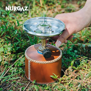 Réchaud à gaz tout-en-un Nurgaz, réchaud de camping portable au butane avec dispositif d'allumage, couleur argent - Product Image 4