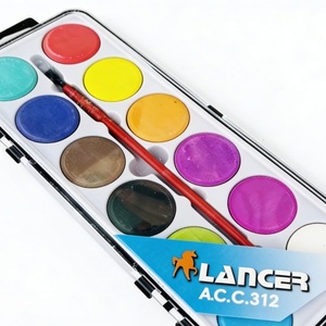 Lot de 12 couleurs de peintures aquarelles solides, portables, non toxiques et sûres, avec pinceau, pour l'école et les enfants - Vente en gros à prix abordable - Product Image 5